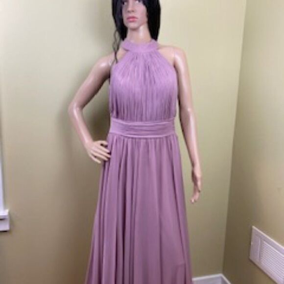 Kleinfeld Chiffon Long High-Neck Formal Dress Size 8 NEW - Picture 7 of 8